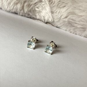 Aquamarine 10k Earrings Genuine